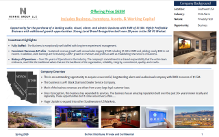 AV & Alarm Business - Recurring Revenues $1.5M 