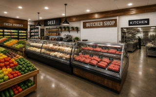 Cary NC Grocery Butcher Shop & Restaurant for Sale with Dining Area