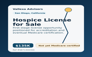 San Diego Hospice License for Sale